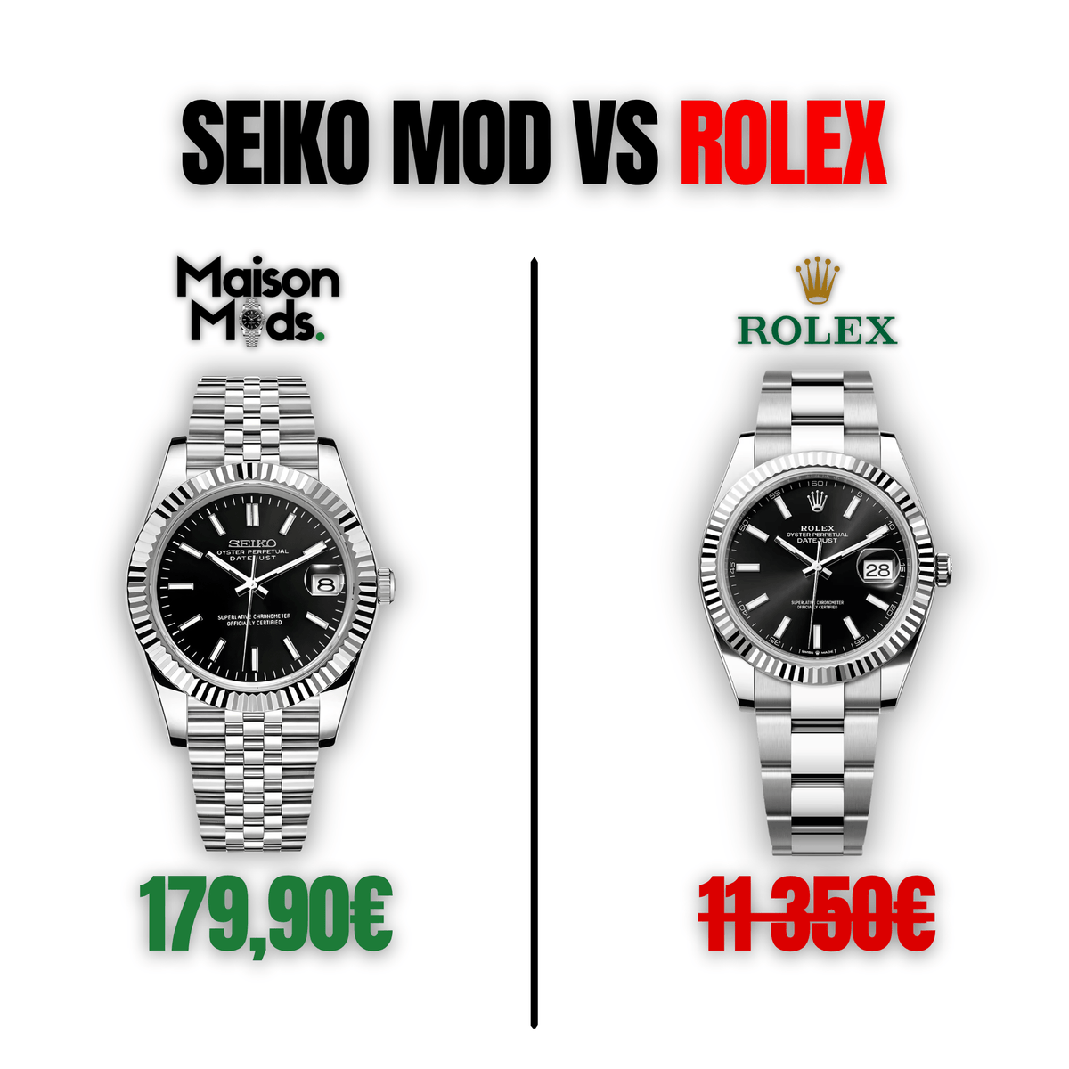 Seiko Mod vs Rolex : le comparatif honnête