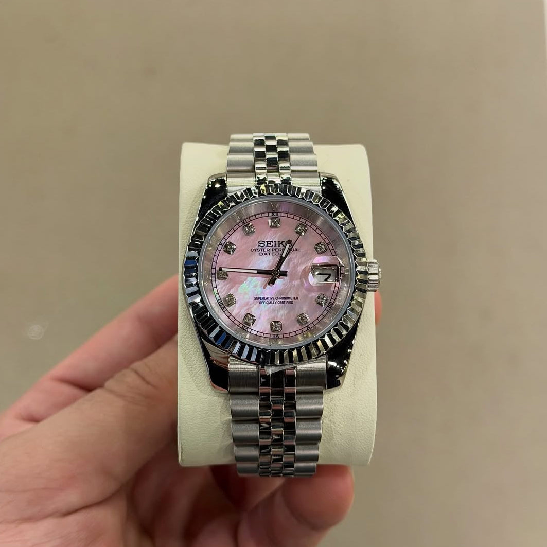 SEIKO MOD Datejust | Nacre Rose Diamant