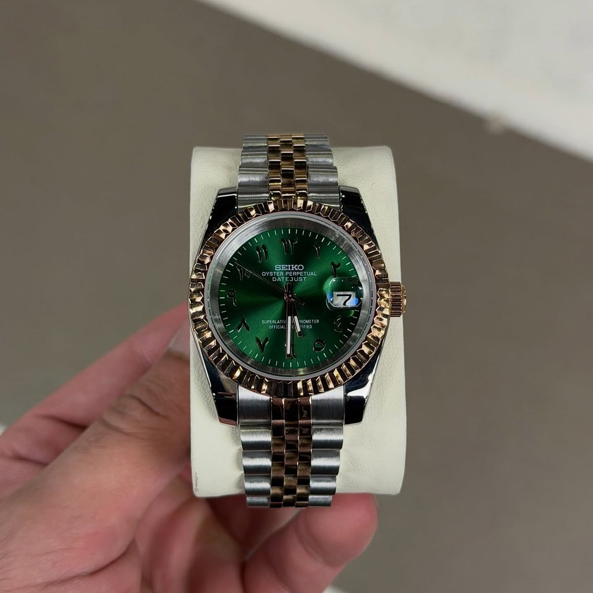SEIKO MOD Datejust | Émeraude Arabic Dial