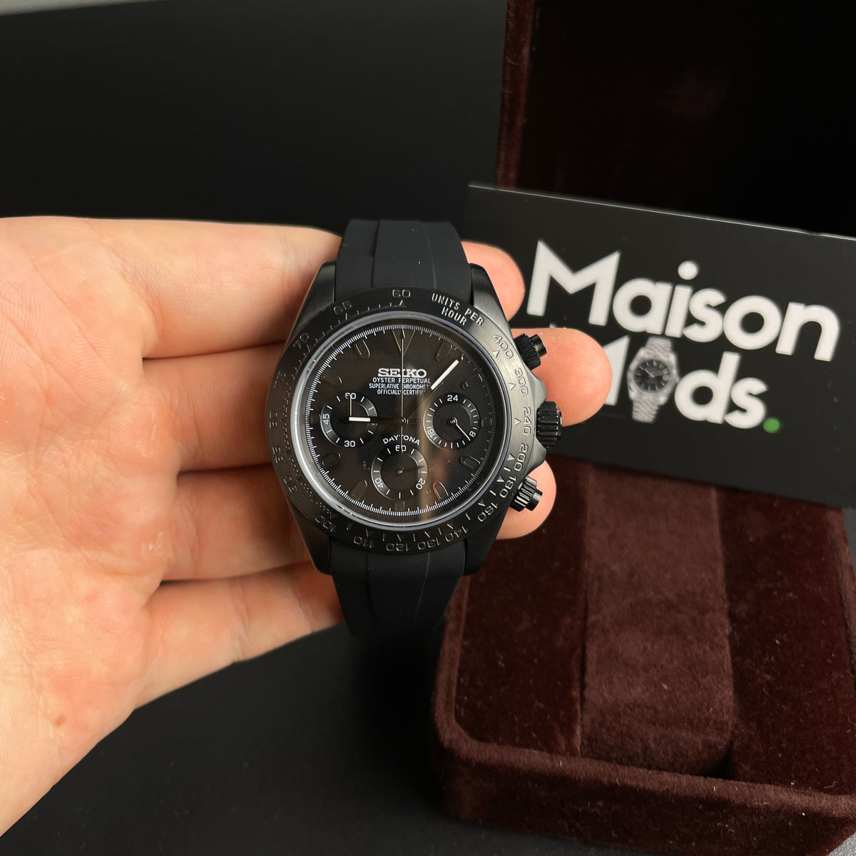 SEIKO MOD Daytona | Triple Black Oysterflex