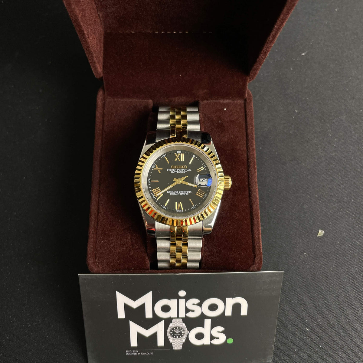 SEIKO MOD Datejust | "Roman" Or & Noir
