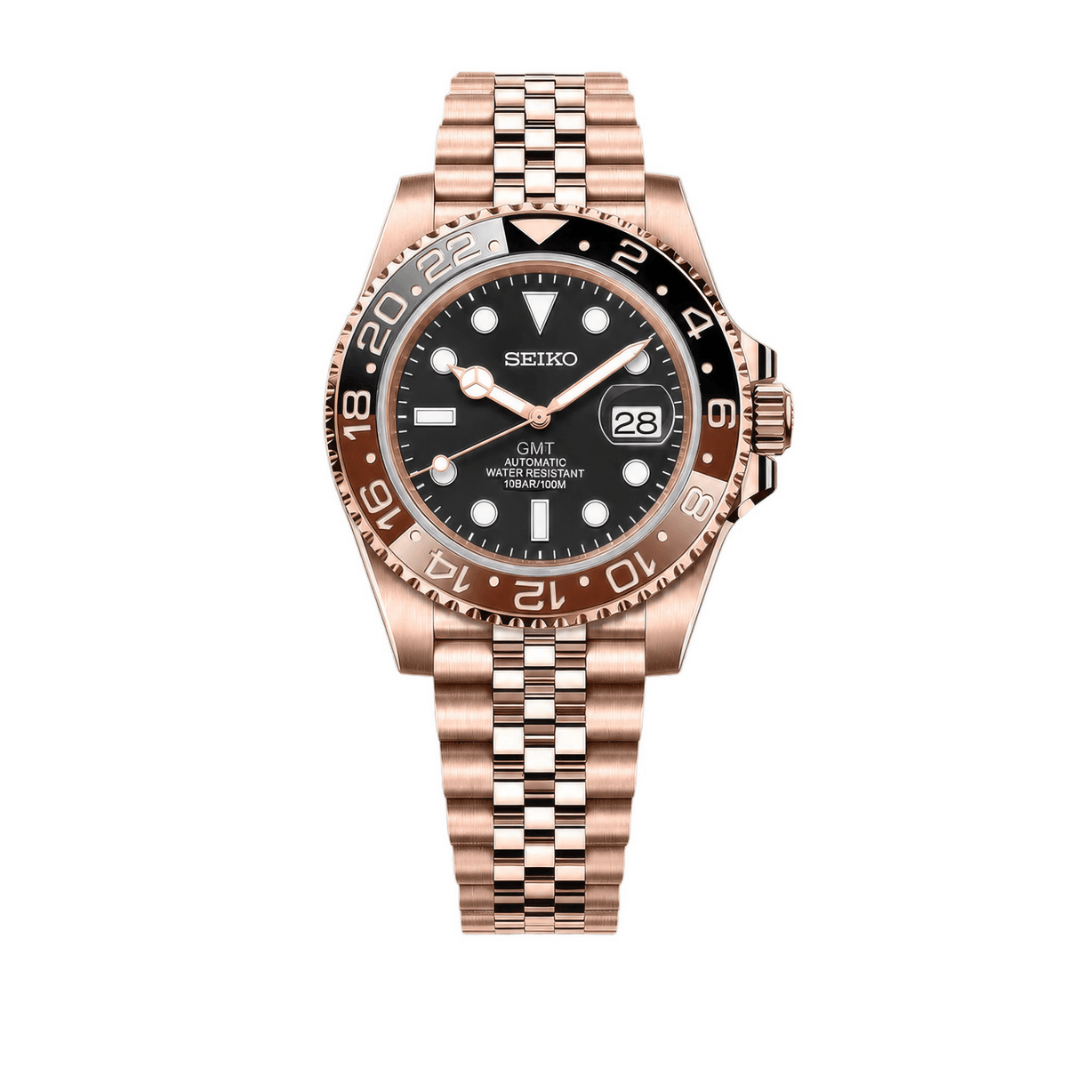 SEIKO MOD GMT | Root Beer & Or Rose - Maison Mods