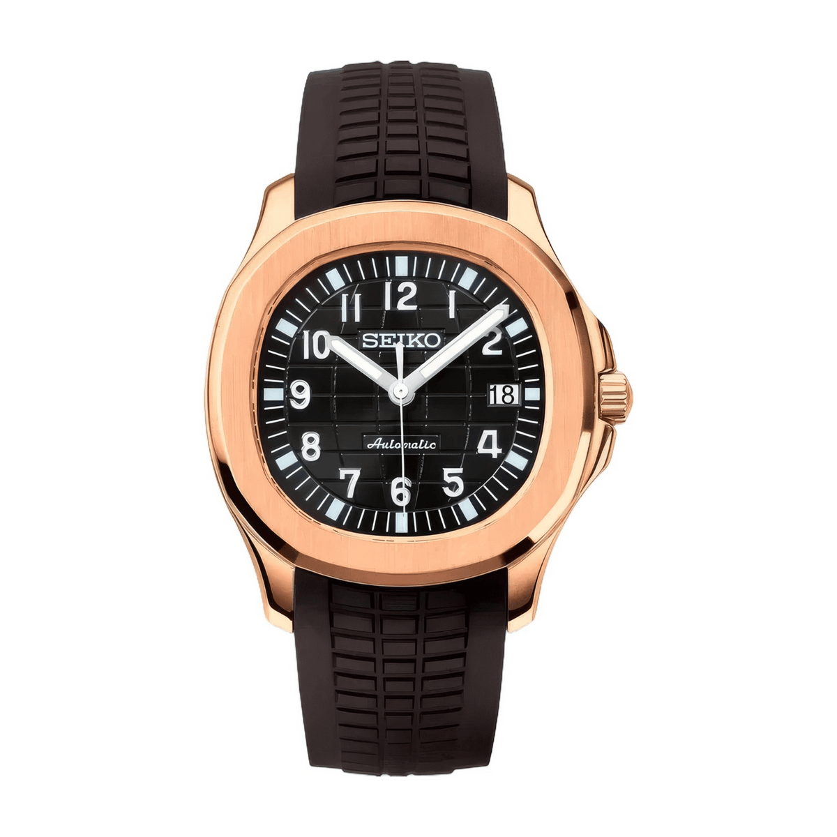 SEIKO MOD Aquanaut | Noir & Or Rose - Maison Mods