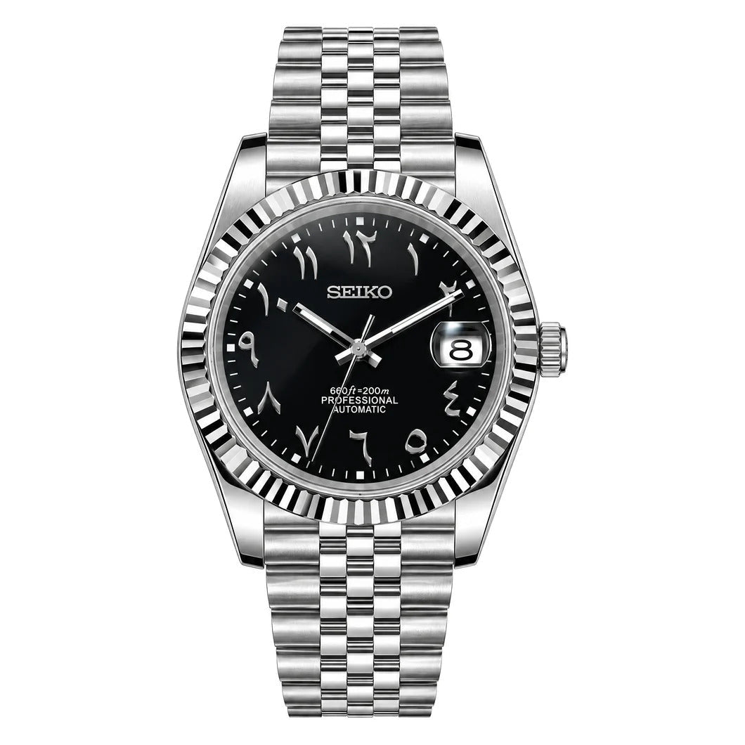 SEIKO MOD Datejust | Noir & Arabic Dial - Maison Mods