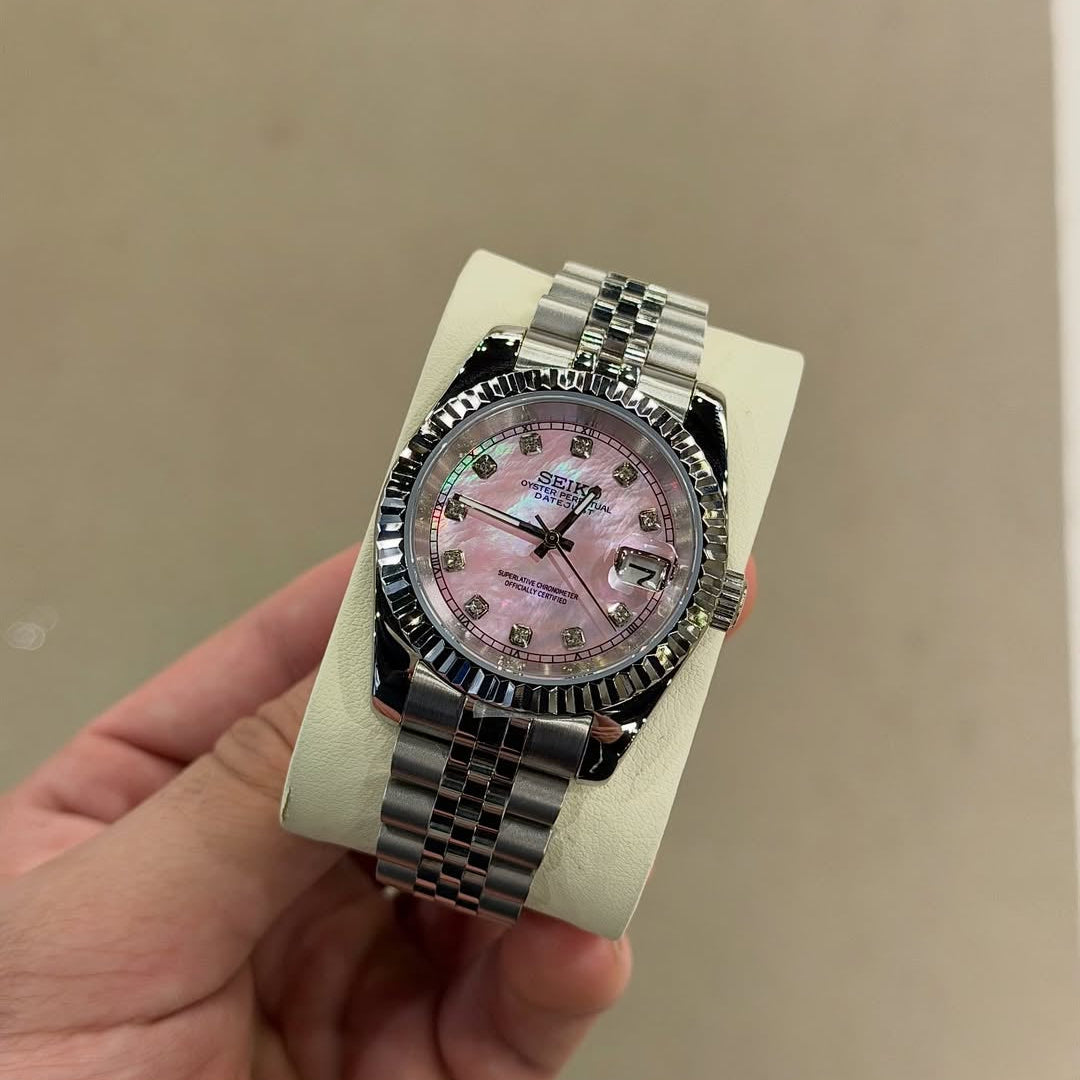 SEIKO MOD Datejust | Nacre Rose Diamant