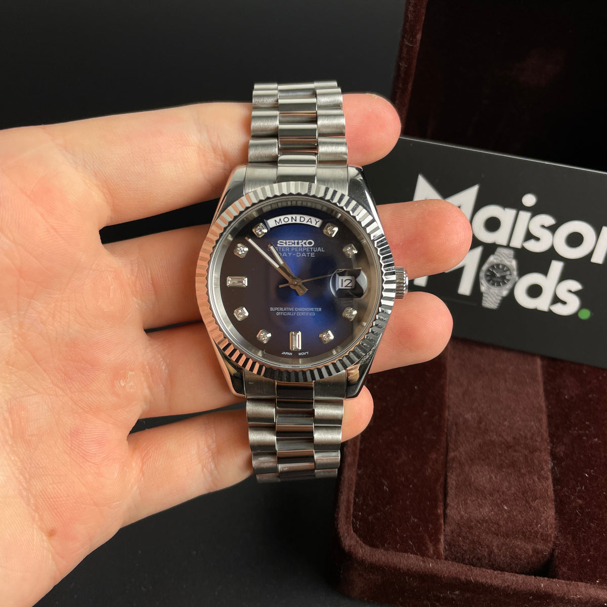 SEIKO MOD Day-Date | Midnight Blue Diamond