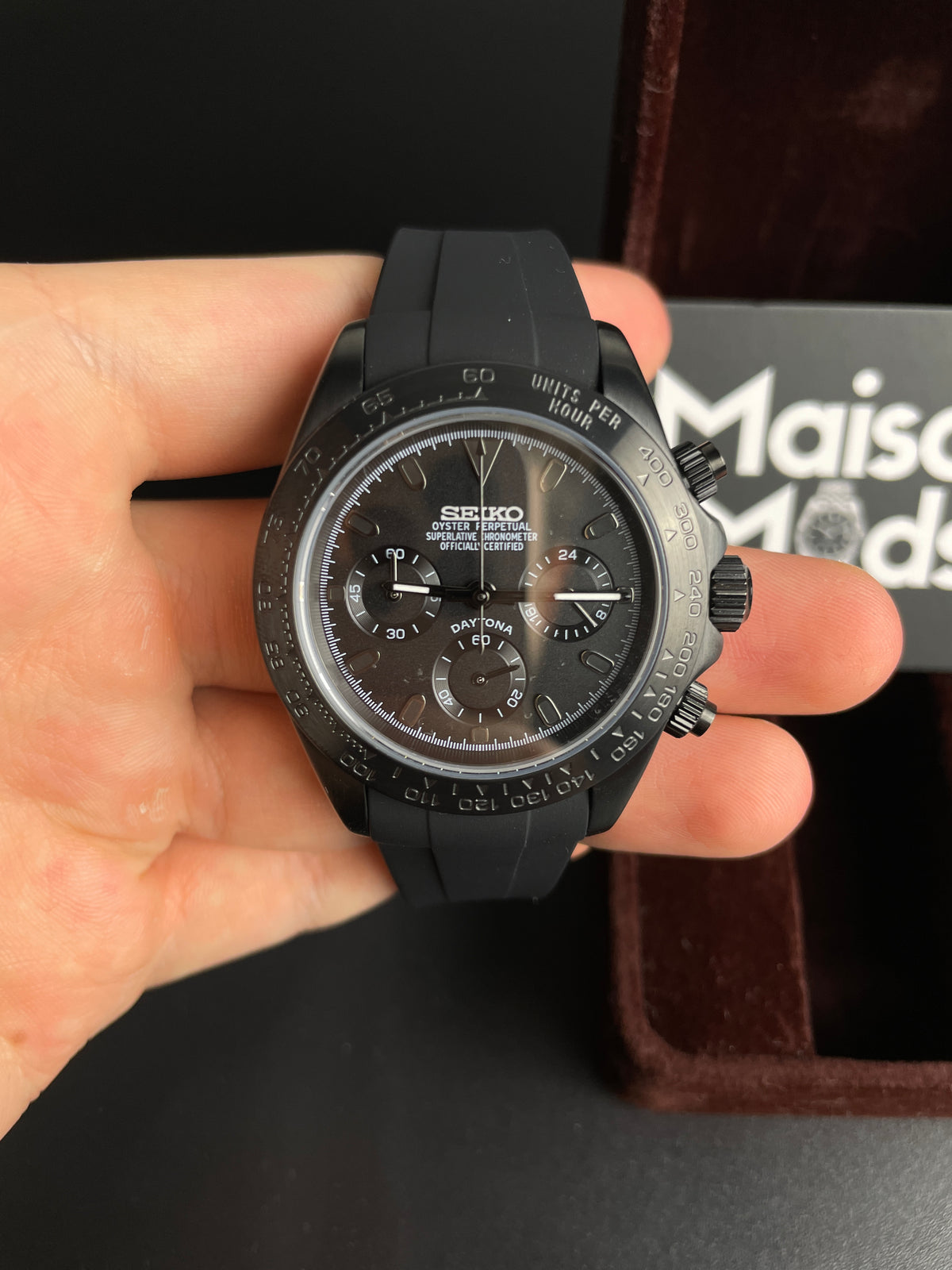SEIKO MOD Daytona | Triple Black Oysterflex