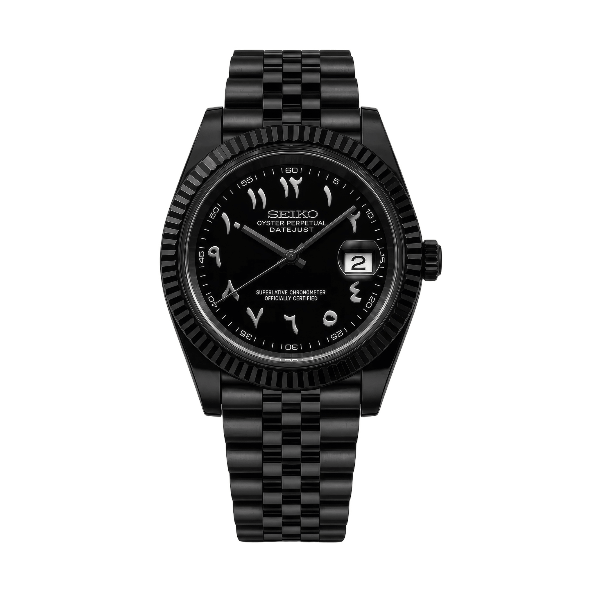 SEIKO MOD Datejust | Triple Noir & Arabic Dial