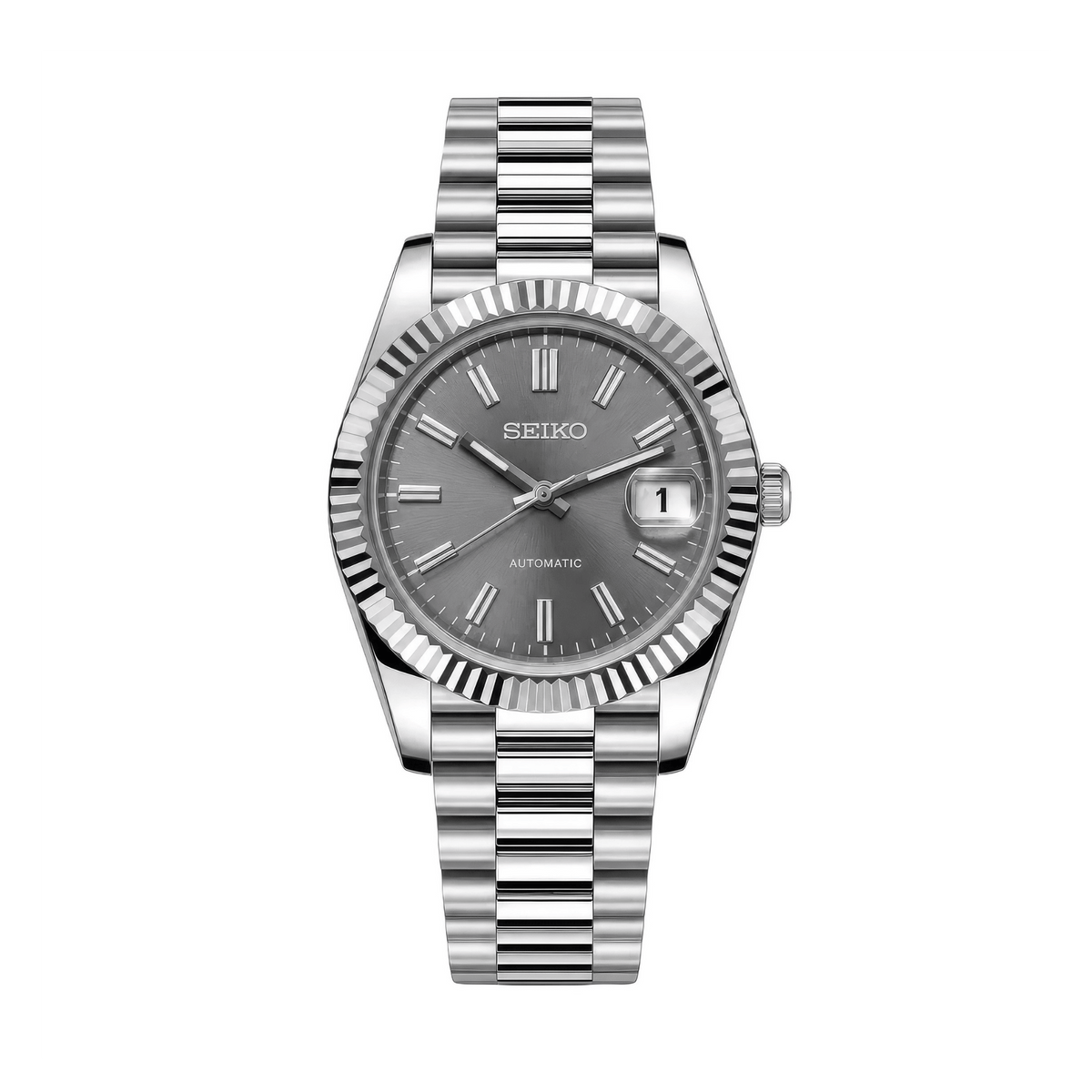 SEIKO MOD Datejust | Gris & Sunburst - Maison Mods