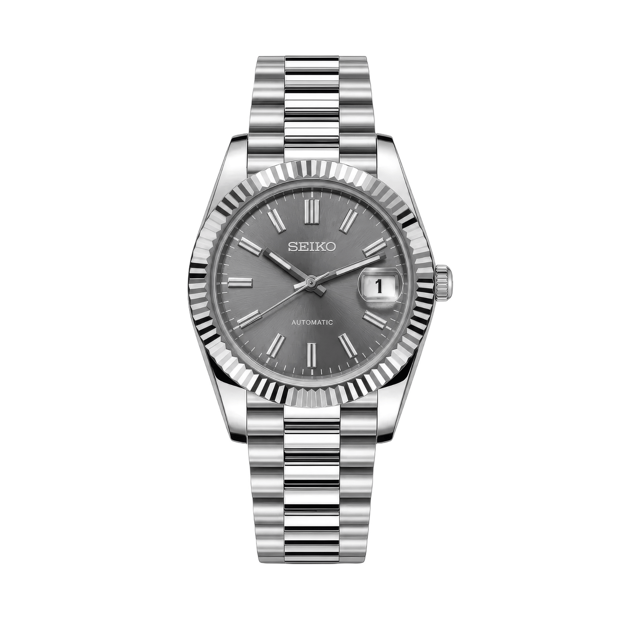 SEIKO MOD Datejust | Gris & Sunburst
