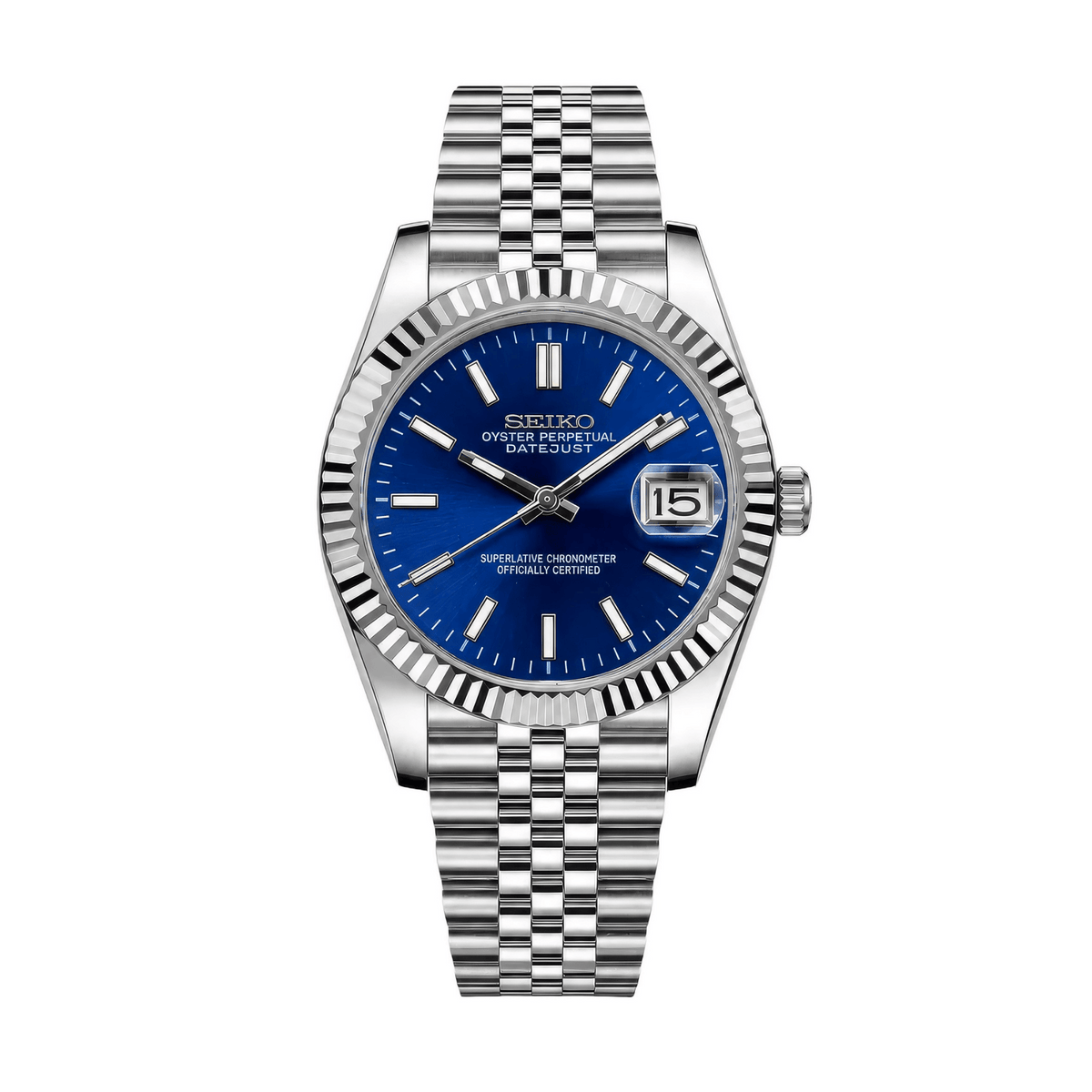 SEIKO MOD Datejust | Bleu - Maison Mods