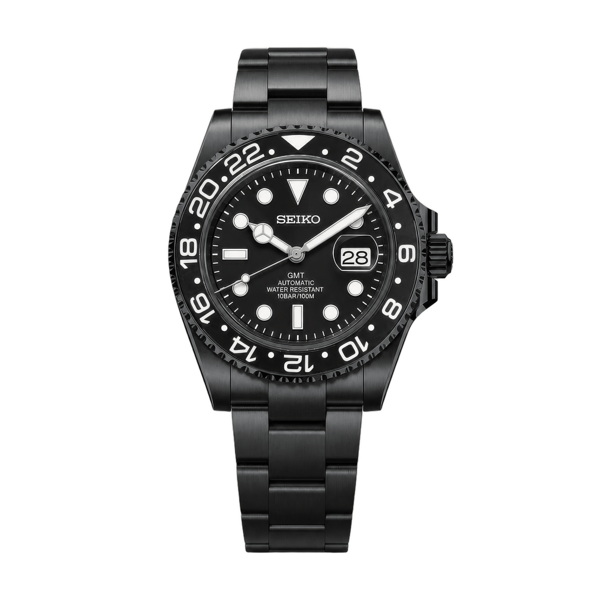 SEIKO MOD GMT | Triple Noir & Stealth Redstrike
