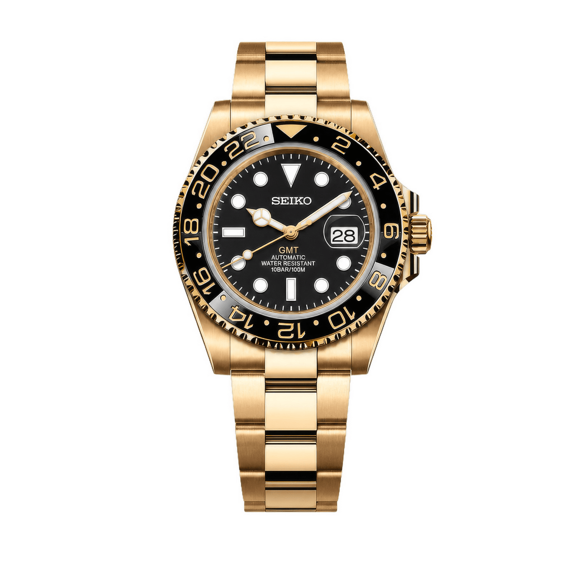 SEIKO MOD GMT | Or & Noir - Maison Mods