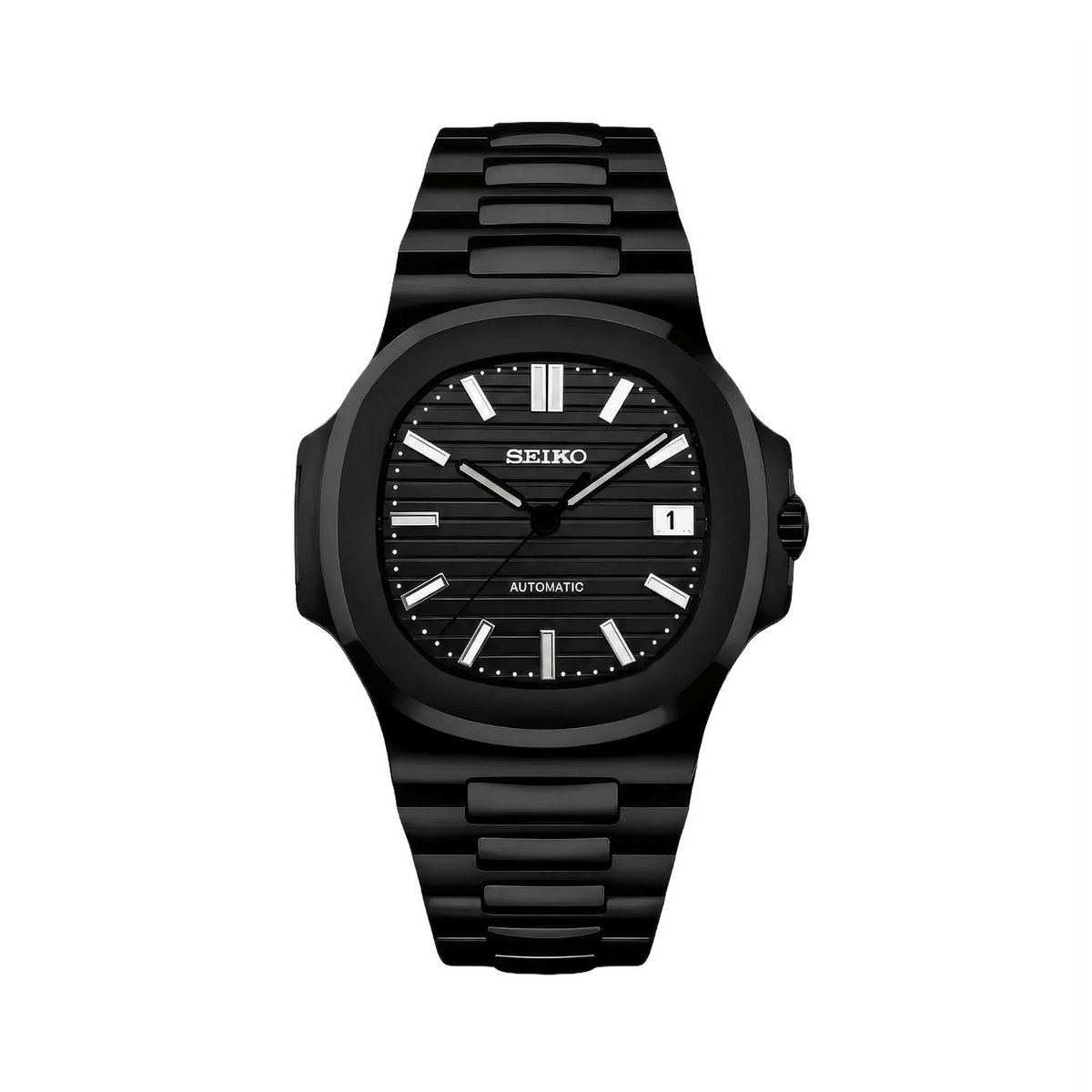 SEIKO MOD Nautilus | Triple Noir - Maison Mods
