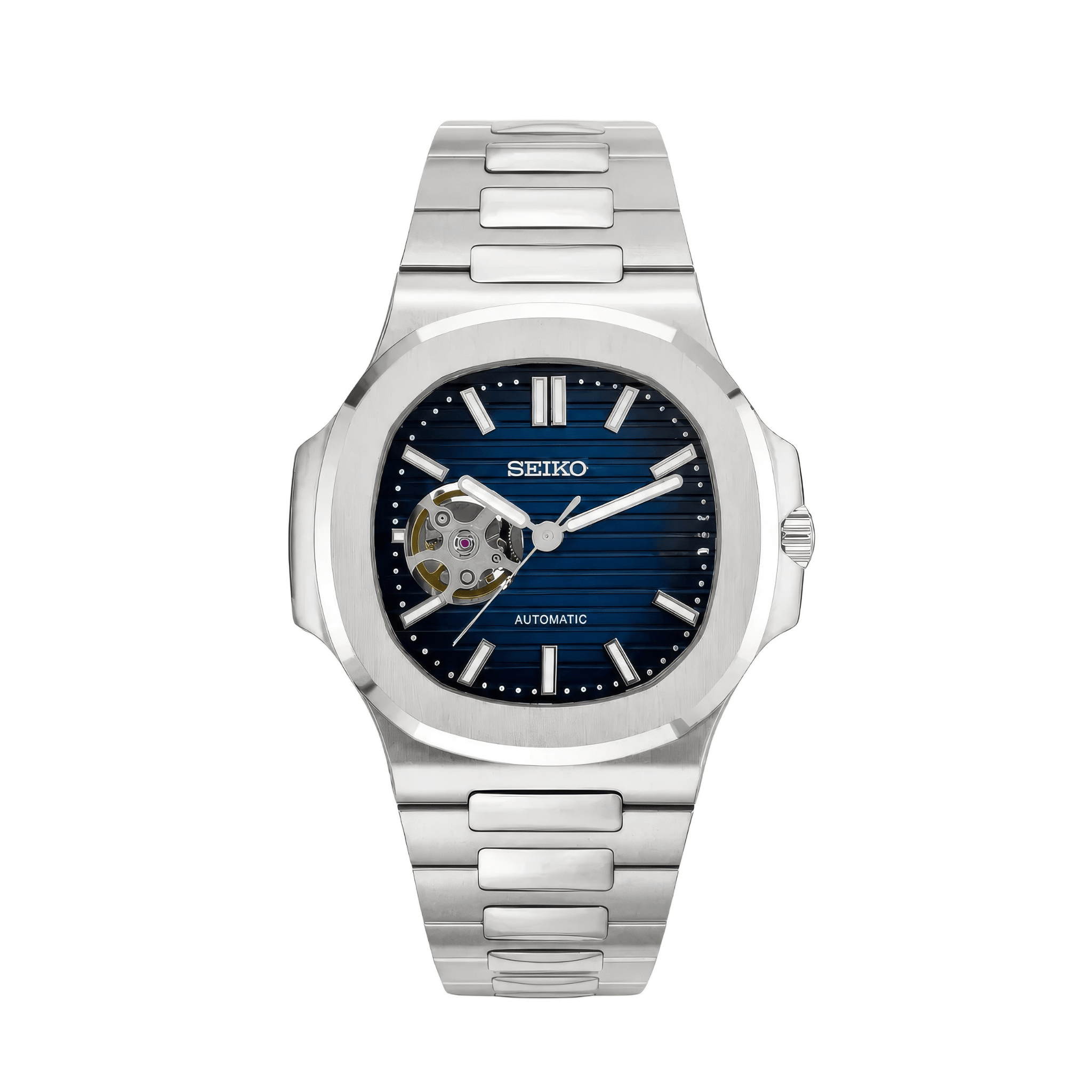 SEIKO MOD Nautilus | Bleu "Open Heart"