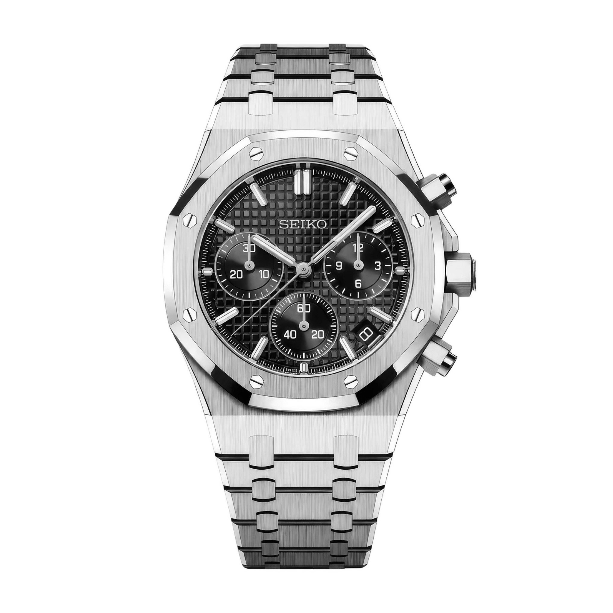 SEIKO MOD Royal Oak | Noir Chronographe