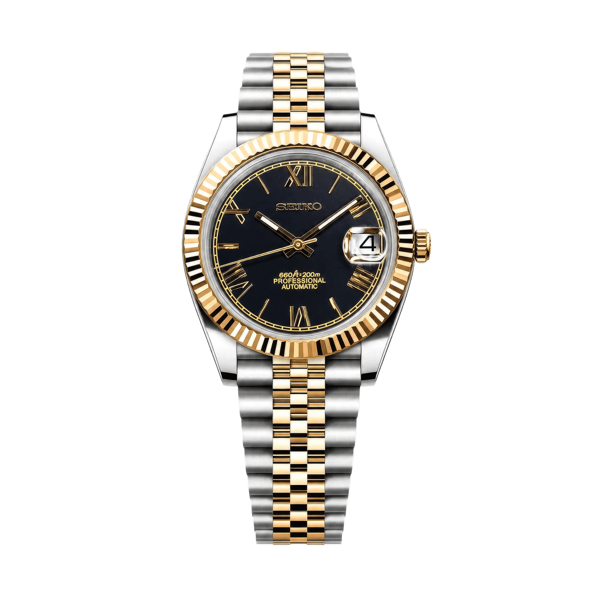 SEIKO MOD Datejust | "Roman" Or & Noir