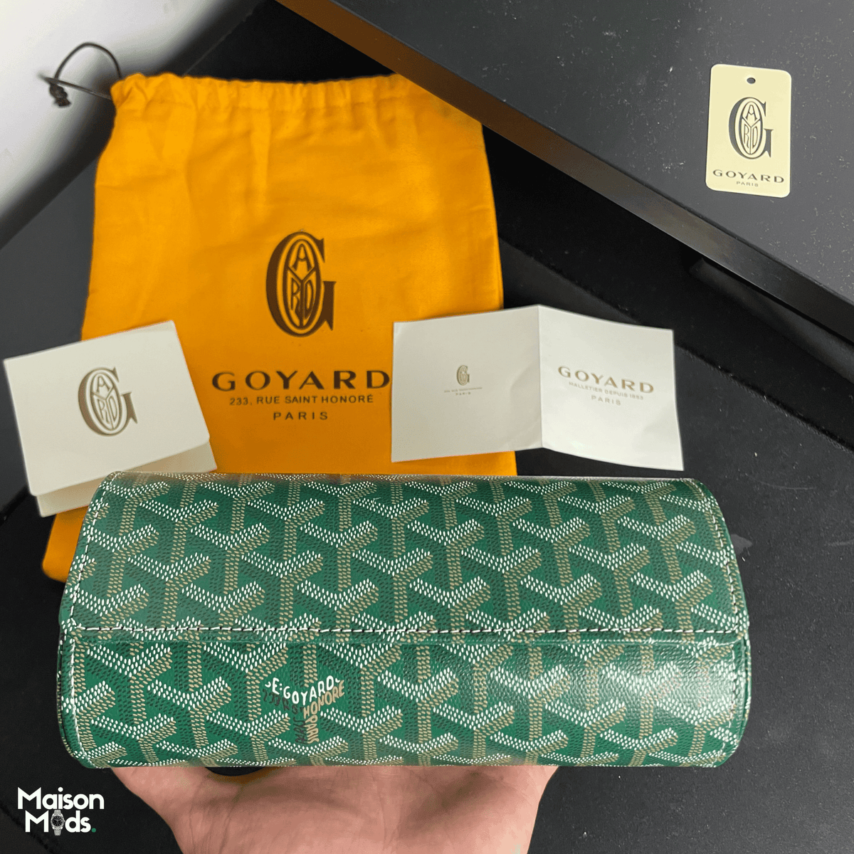 Étui 3 Montres en Cuir & Toile Goyardine Vert