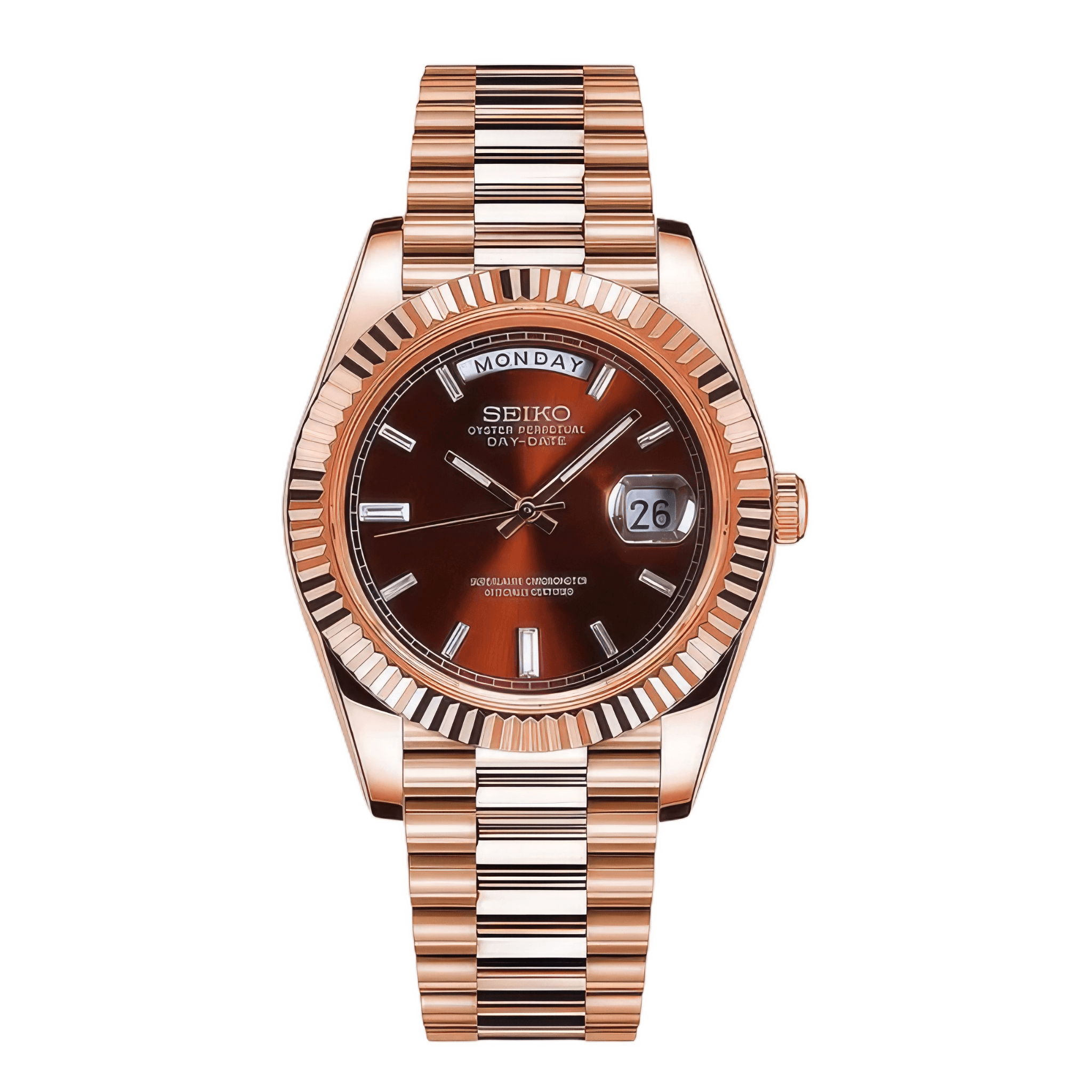 SEIKO MOD Day-Date | Or rose & Chocolat