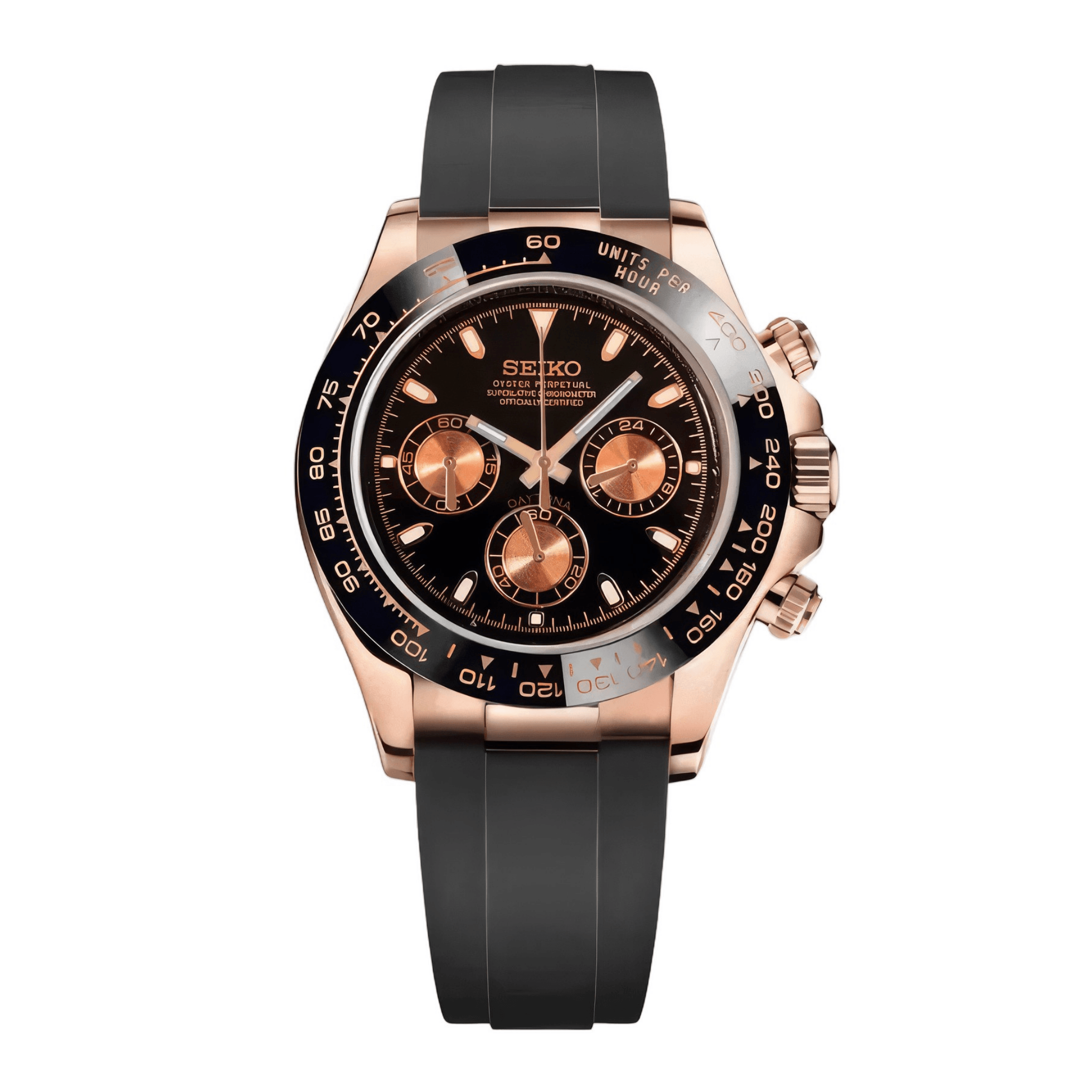 SEIKO MOD Daytona |  Mocha & Or rose Oysterflex