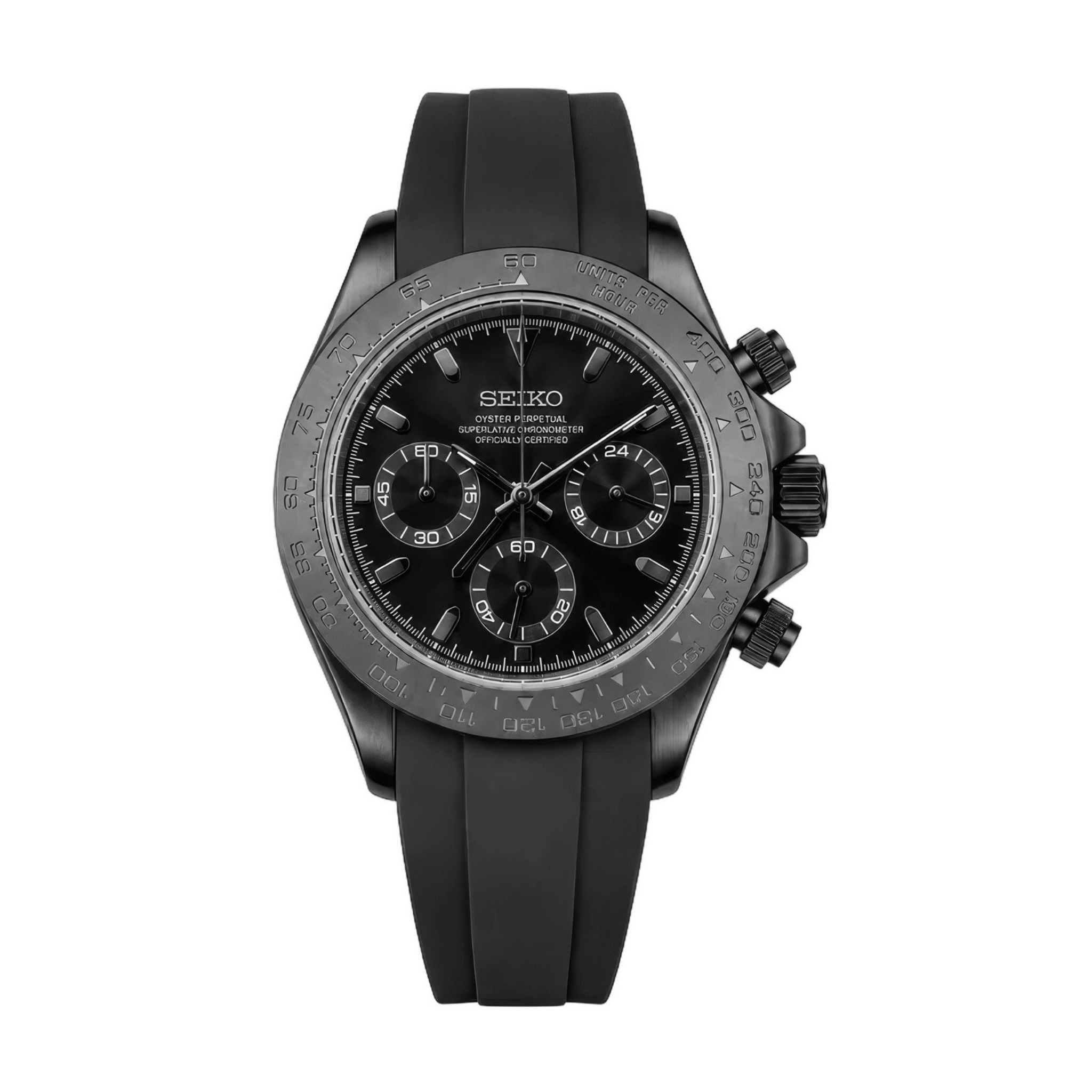SEIKO MOD Daytona | Triple Noir Oysterflex