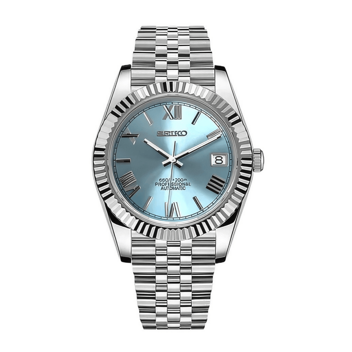 SEIKO MOD Datejust | "Roman" Bleu Ciel - Maison Mods