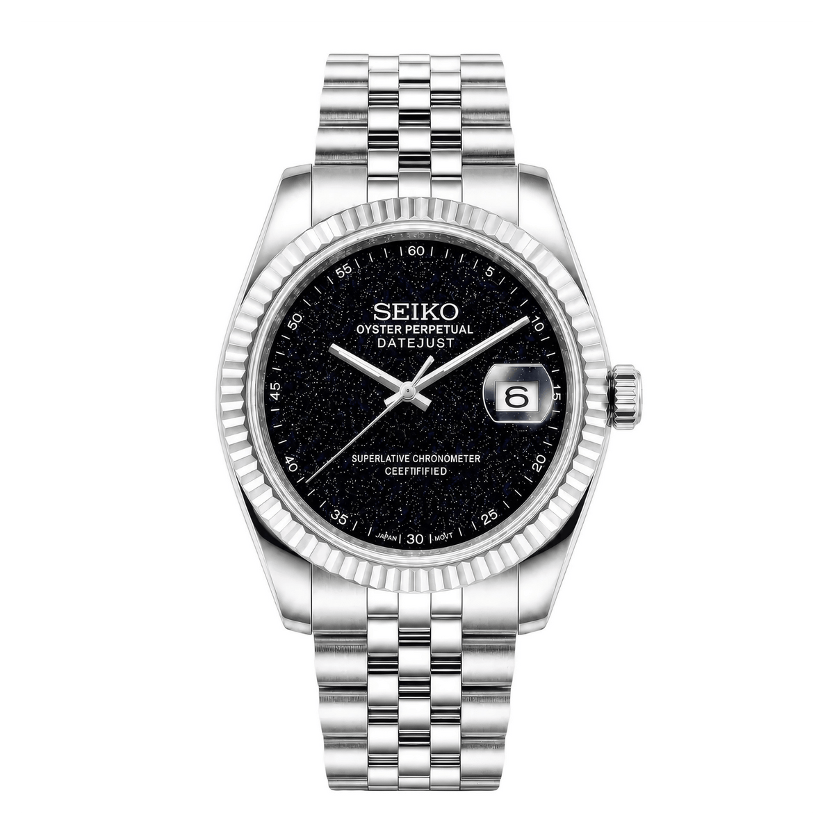 SEIKO MOD Datejust | Noir - Galaxy Burst - Maison Mods