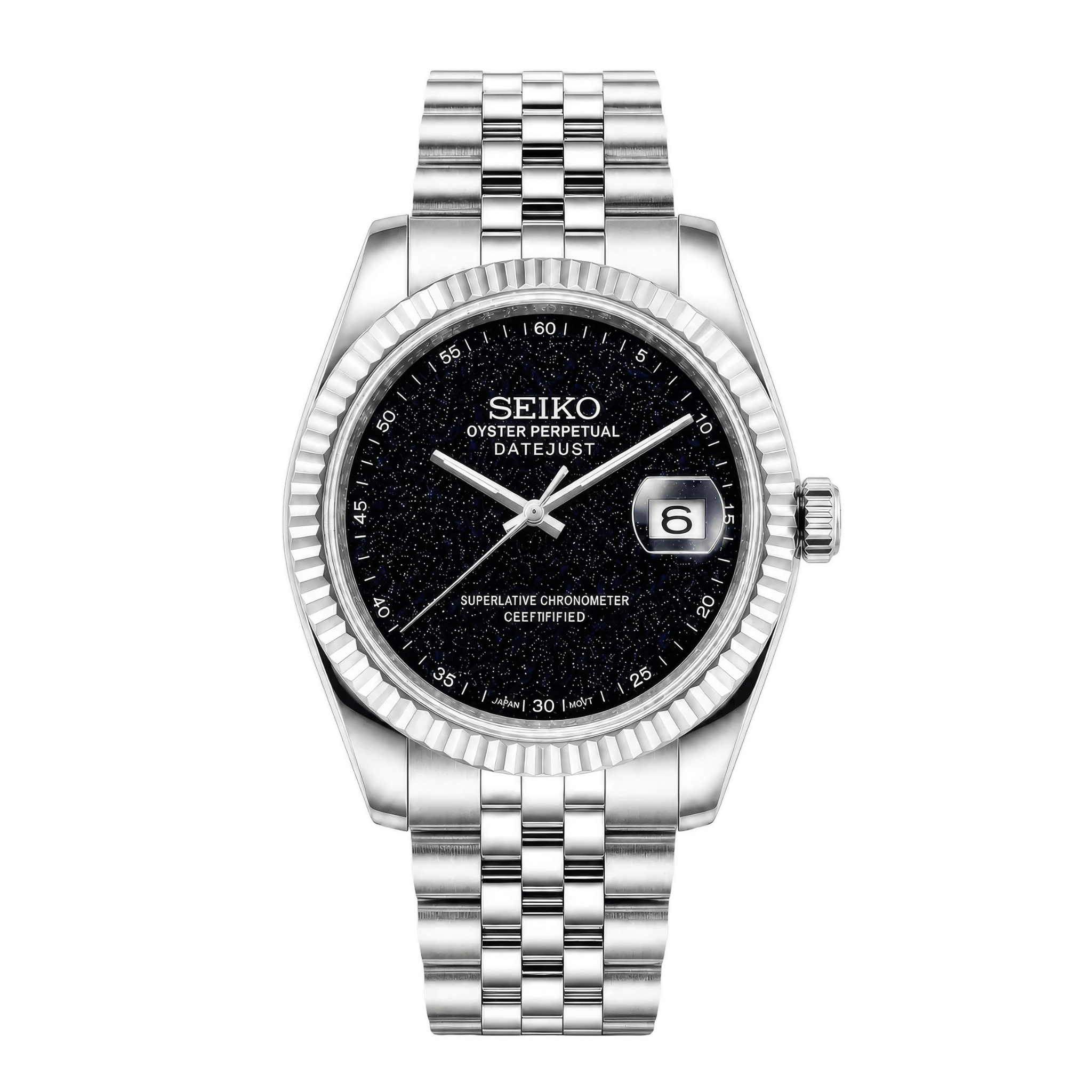 SEIKO MOD Datejust | Noir - Galaxy Burst