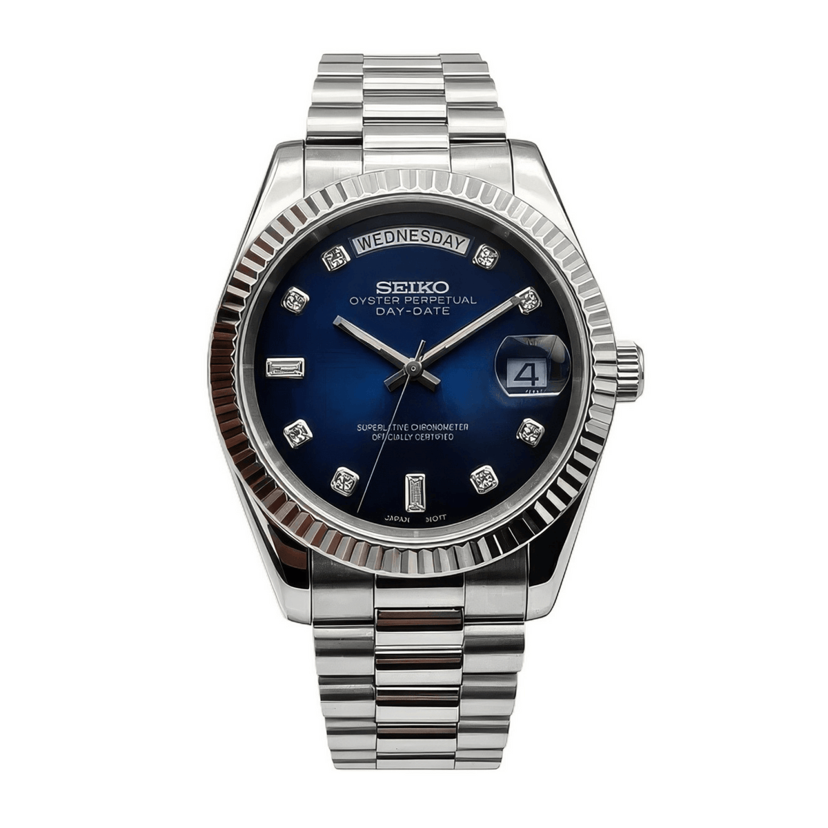 SEIKO MOD Day-Date | Bleu Nuit Diamant - Maison Mods