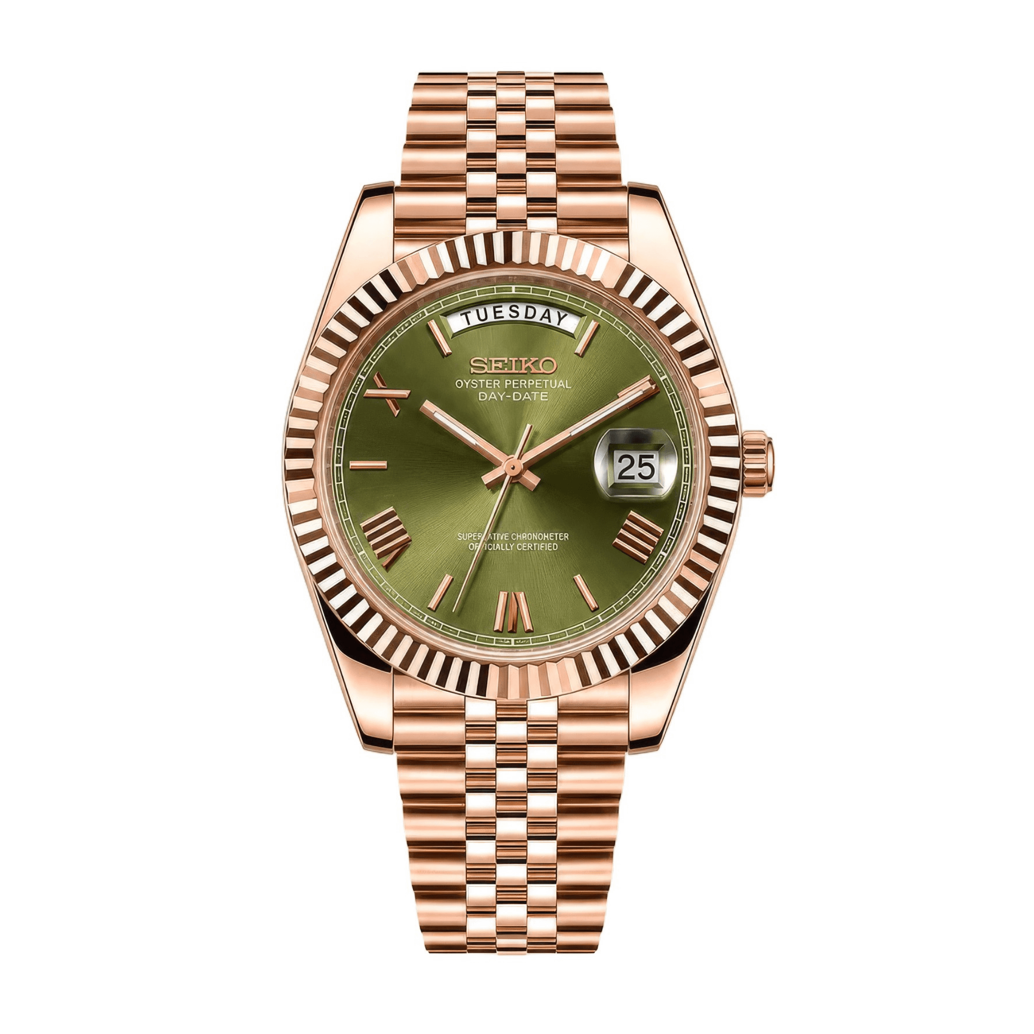SEIKO MOD Day-Date | Or Rose Olive