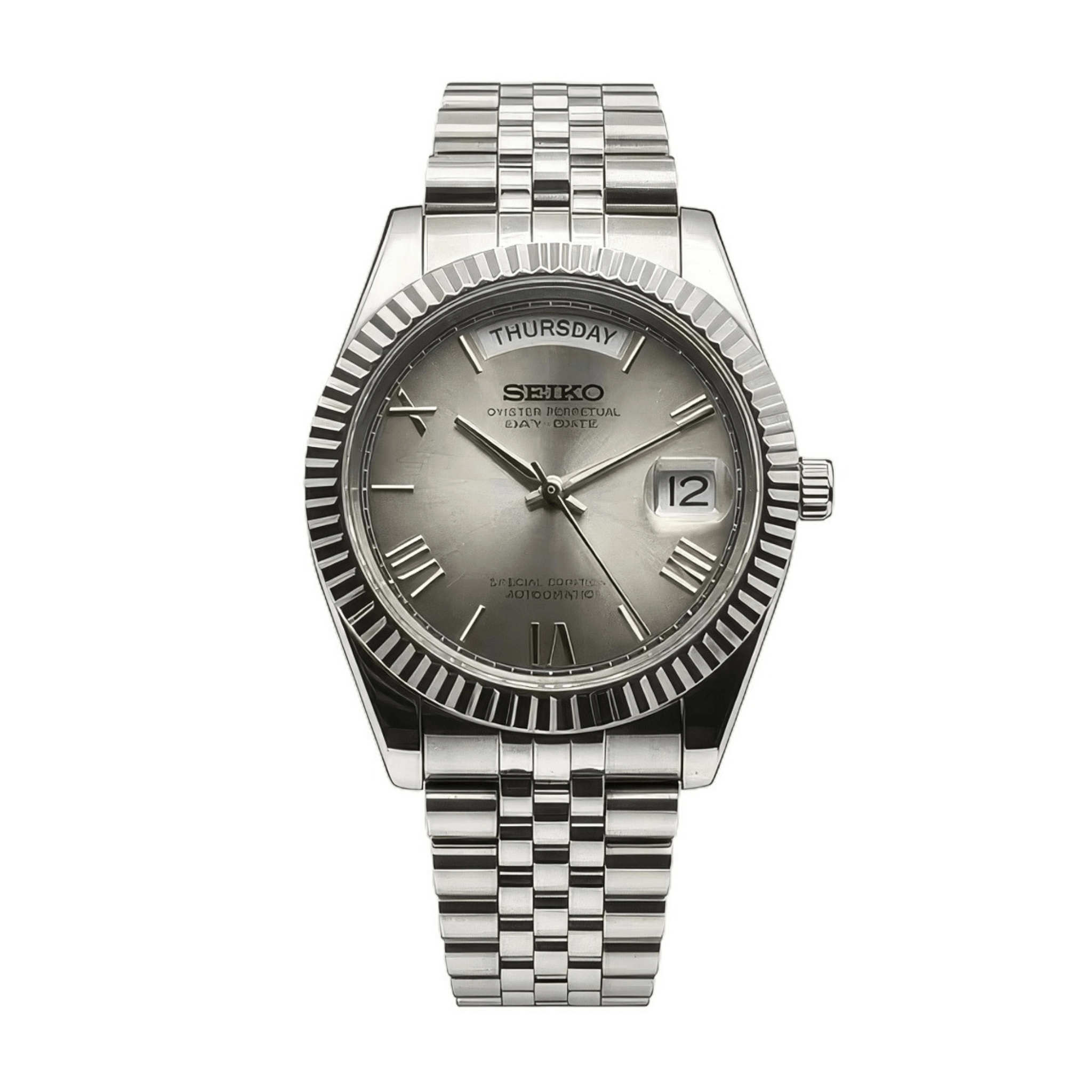 SEIKO MOD Day-Date | Argent & Smoke Dial