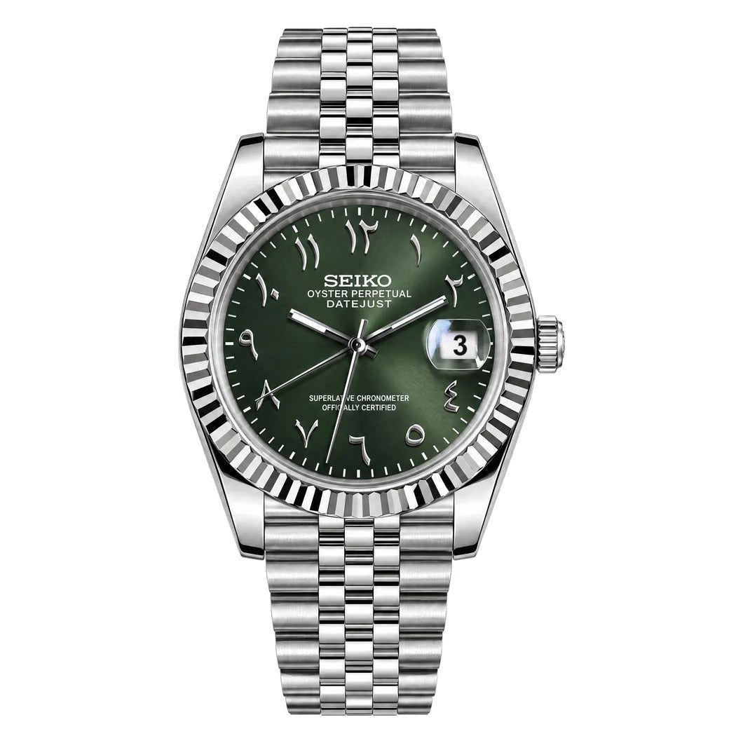 SEIKO MOD Datejust | Olive & Arabic Dial - Maison Mods