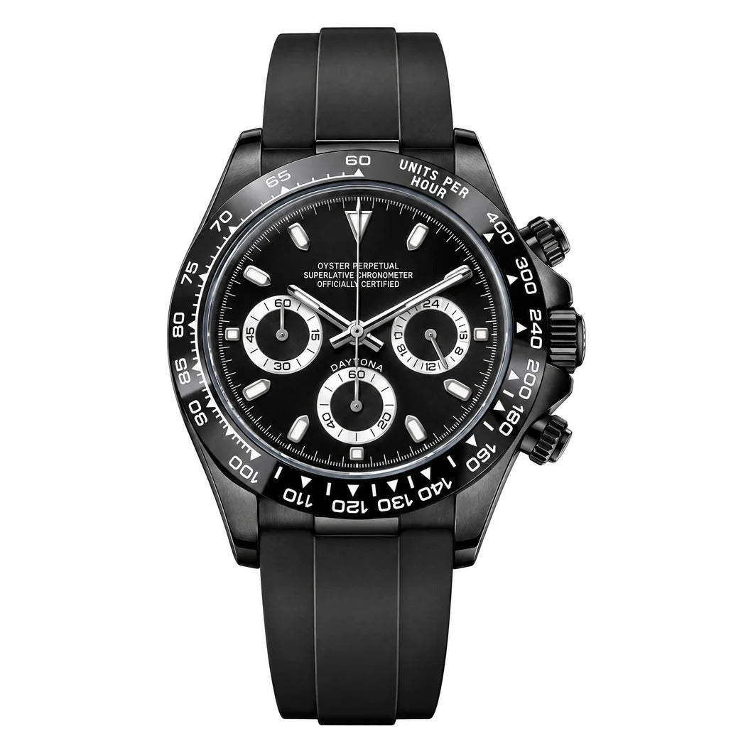 SEIKO MOD Daytona | Triple Noir & Oysterflex - Maison Mods