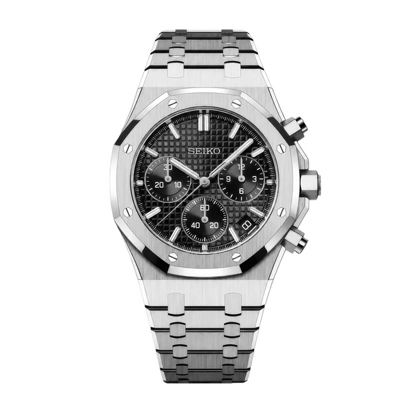 SEIKO MOD Royal Oak | Black Chronograph