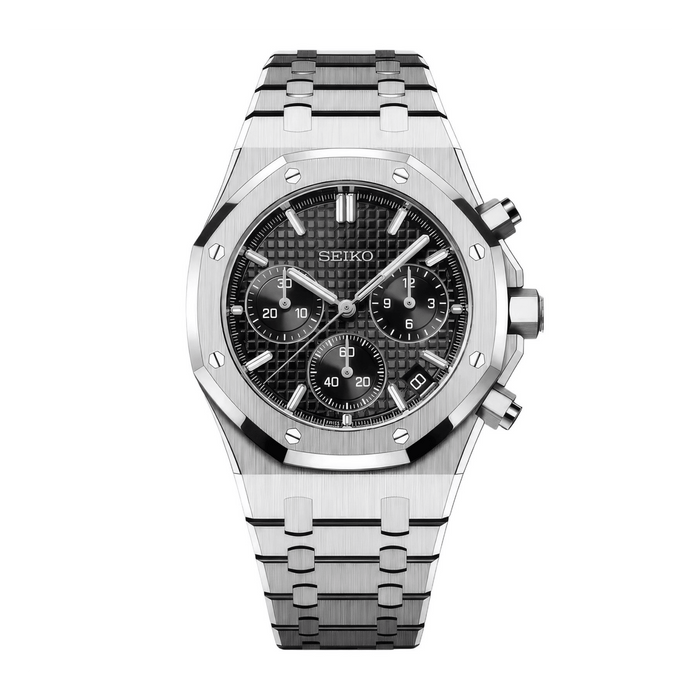 SEIKO MOD Royal Oak | Noir Chronographe